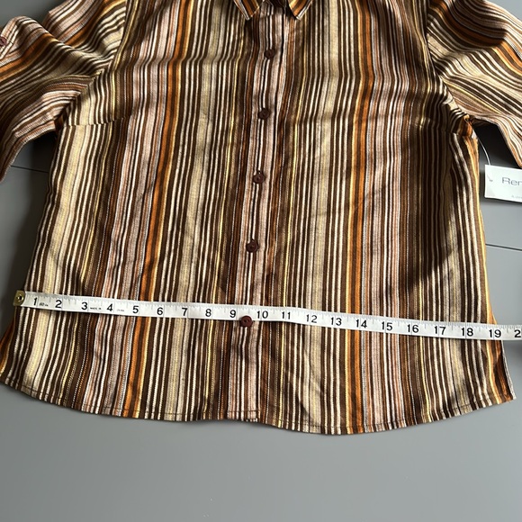 NWT Rena Rowan Linen Top Bark Multicolor 10P - Picture 5 of 13